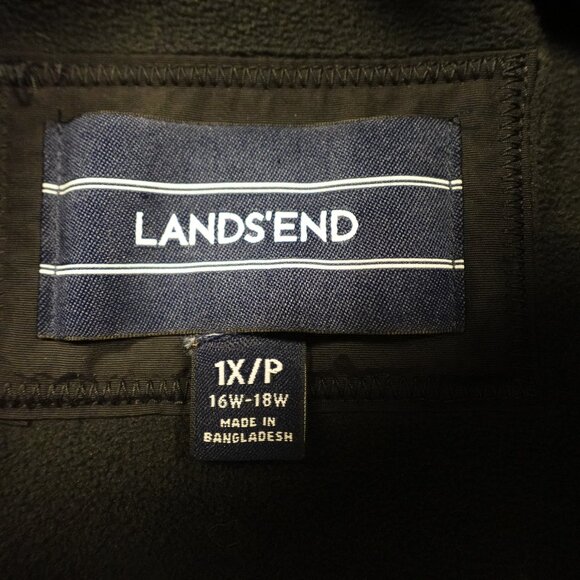 Lands’ End Squall Parka Women’s 1X Petite (16W–18W) Black Waterproof Windproof - Picture 2 of 16